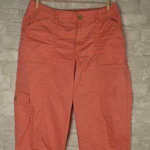 Croft & Barrow stretch capris, salmon/pink color, elastic waist,